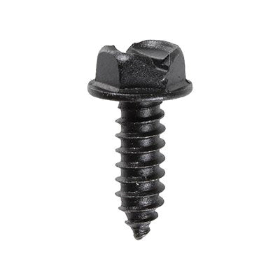 Au-ve-co® 18354B License Plate Screw, System of Measurement: Imperial, #14 Thread, 3/4 in L, Hex Washer Head, E-Coated