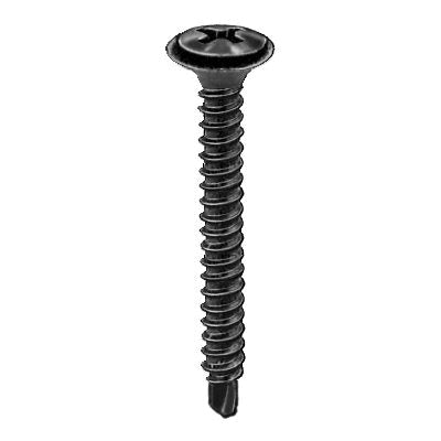 Au-ve-co® 18460 Tapping Screw With Flush Washer, #8 Thread, 1-1/4 in OAL, Phillips Oval, Sems® Head
