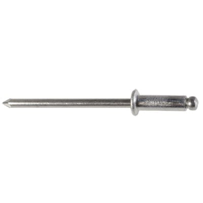 Au-ve-co® 18500 Specialty Rivet, 1/8 in Dia Rivet, 3/16 in Dia Flange, 3/16 to 1/4 in Panel Grip, Aluminum