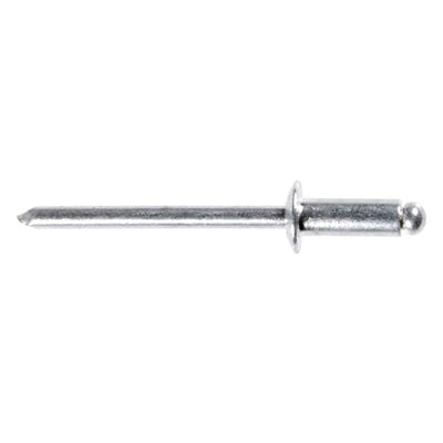 Au-ve-co® PAN'L 18729 Dome Head Blind Rivet, 13/32 in L, 5/32 in Dia, 3/16 to 1/4 in Grip, Aluminum, Silver