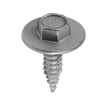 Au-ve-co® 18934 Tapping Screw, System of Measurement: Imperial, #14 Thread, 7/8 in L, Hex Washer Head, Zinc-Plated