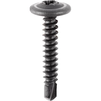 Au-ve-co® 19006 Tapping Screw, System of Measurement: Metric, M4.2x1.41 Thread, 25 mm L, Round Washer Head, Pozi Drive