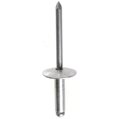 Au-ve-co® PAN'L 19056 Large Dome Head Blind Rivet, 11/16 in L, 3/16 in Dia, 3/8 to 1/2 in Grip, Aluminum, Silver