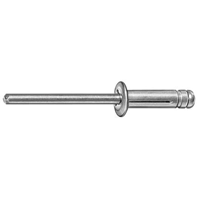Au-ve-co® 19062 Large Secondary Head Rivet, 23/32 in L, 5/32 in Dia, 0 to 1/4 in Grip, Aluminum