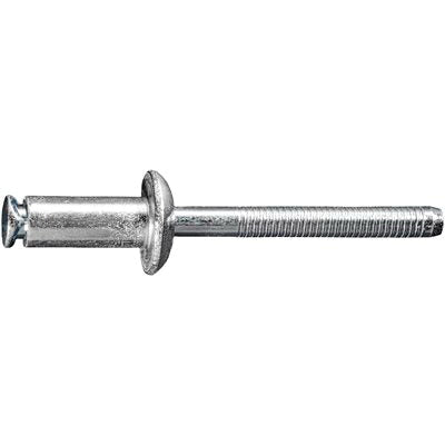 Au-ve-co® 19110 Peel Rivet, 1/4 in Dia Rivet, 1/2 in Dia Flange, 1/32 to 7/32 in Panel Grip, Aluminum