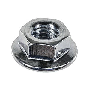 Au-ve-co® 19308 Flange Nut, System of Measurement: Metric, M5x0.8 Thread, 8 mm Width Across Flat, 5 mm H, Zinc