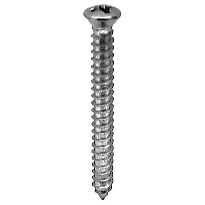 Au-ve-co® 1932 Tapping Screw, #8 Thread, 1-1/2 in OAL, Phillips Oval Head, Chrome