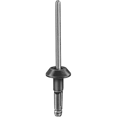 Au-ve-co® 19376 Rivet, 5/32 in Dia Rivet, 15/32 in Dia Flange, 1/8 to 11/32 in Panel Grip, Aluminum