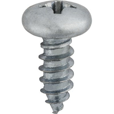 Au-ve-co® 1943 Tapping Screw, #10 Thread, 1/2 in OAL, Phillips Pan Head, Zinc-Plated