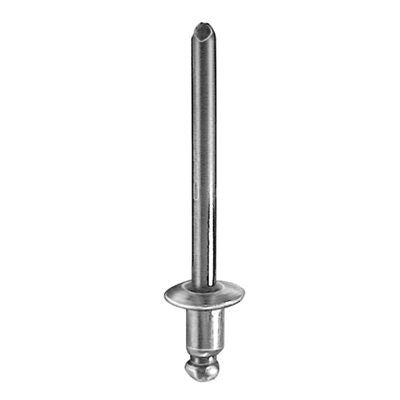 Au-ve-co® 19459 Specialty Rivet, 3/16 in Dia Rivet, 3/8 in Dia Flange, 1/16 to 1/8 in Panel Grip, Aluminum