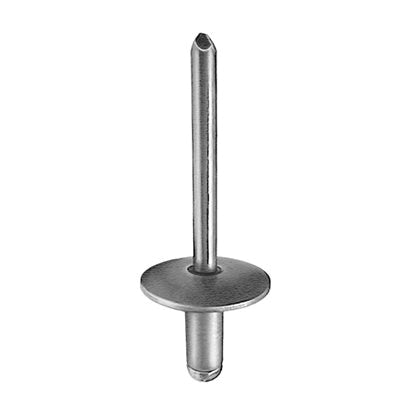 Au-ve-co® 19460 Specialty Rivet, 3/16 in Dia Rivet, 5/8 in Dia Flange, 3/16 to 1/4 in Panel Grip, Aluminum