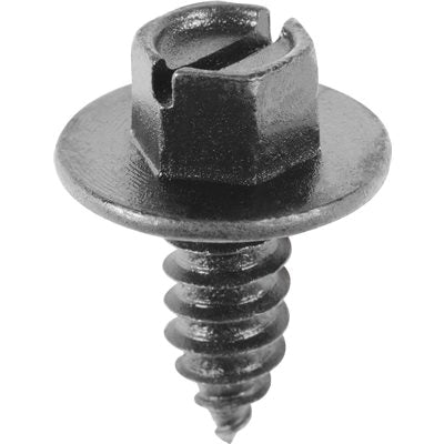 Au-ve-co® 20446 License Plate Screw, System of Measurement: Imperial, #14 Thread, 5/8 in L, Hex Washer Head, E-Coated