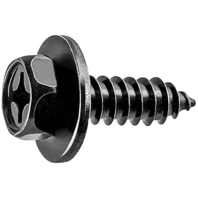 Au-ve-co® 20556 Tapping Screw, System of Measurement: Metric, M6.3x1.81 Thread, 20 mm L, Hex, Sems® Head, Zinc