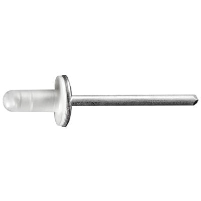 Au-ve-co® 20626 Specialty Rivet, 3/16 in Dia Rivet, 9/16 in Dia Flange, 1/8 to 5/16 in Panel Grip, Aluminum