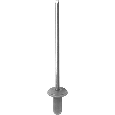 Au-ve-co® 20787 Specialty Rivet, 1/8 in Dia Rivet, 5/16 in Dia Flange, 3/64 to 5/32 in Panel Grip, Aluminum