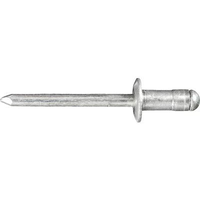 Au-ve-co® 20830 Specialty Rivet, 3/16 in Dia Rivet, 3/8 in Dia Flange, 1/16 to 1/4 in Panel Grip, Aluminum