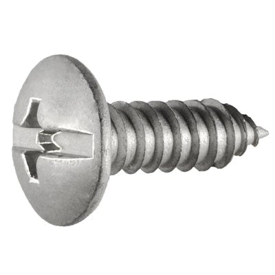 Au-ve-co® 21081 License Plate Screw, System of Measurement: Metric, M6.3x1.81 Thread, 20 mm L, Duo-Drive Truss Head