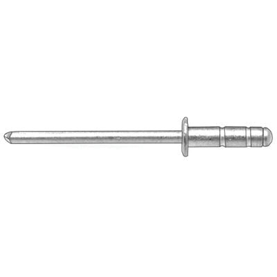 Au-ve-co® 21114 Specialty Rivet, 1/8 in Dia Rivet, 1/4 in Dia Flange, 5/32 to 5/16 in Panel Grip, Aluminum