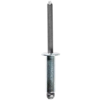 Au-ve-co® PAN'L 21402 Dome Head Blind Rivet, 1 in L, 1/4 in Dia, 5/8 to 3/4 in Grip, Steel, Silver
