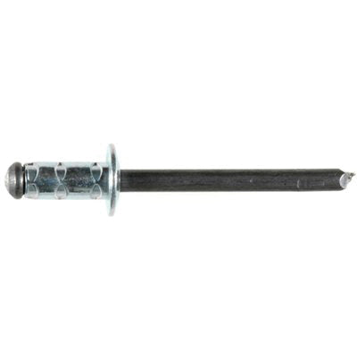 Au-ve-co® 21439 Specialty Rivet, 3/16 in Dia Rivet, 3/8 in Dia Flange, 1/16 to 15/64 in Panel Grip, Steel