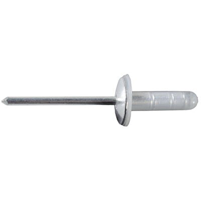 Au-ve-co® 21713 Rivet With Plastic Cap, 5 mm Dia Rivet, 13 mm Dia Flange, 1 to 12 mm Panel Grip, Aluminum