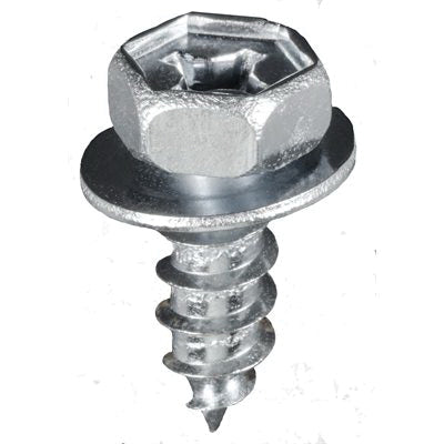 Au-ve-co® 22106 Tapping Screw, System of Measurement: Metric, M6.3x2.5 Thread, 18 mm L, Hex, Sems® Head, Zinc