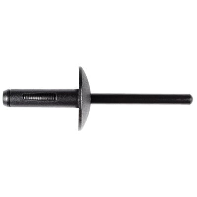 Au-ve-co® 22146 Rivet, 6 mm Dia Rivet, 20 mm Dia Flange, 2.5 to 10.75 mm Panel Grip, Nylon
