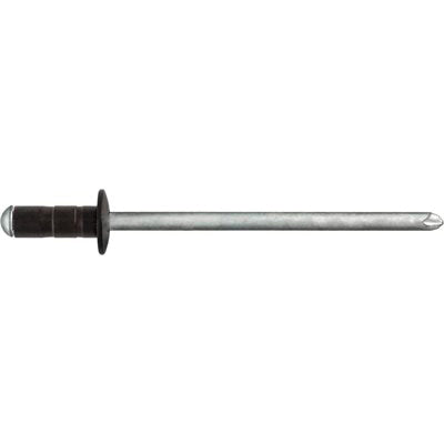 Au-ve-co® 22437 Specialty Rivet, 3.2 mm Dia Rivet, 6.3 mm Dia Flange, 0.8 to 4.8 mm Panel Grip, Aluminum