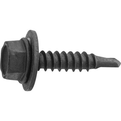 Au-ve-co® 24428 Tapping Screw With Loose Washer, M4.2x1.41 Thread, 20 mm OAL, Hex Flange Head, Steel
