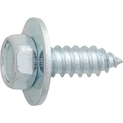 Au-ve-co® 24433 Tapping Screw With Loose Washer, 1/4 in Thread, 3/4 in OAL, Hex Head, Steel, Zinc-Plated