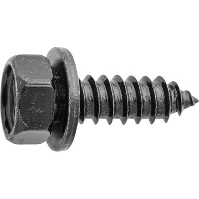 Au-ve-co® 24441 Tapping Screw With F.S Washer, M6.3x1.81 Thread, 20 mm OAL, Hex, Phillips Head, Steel