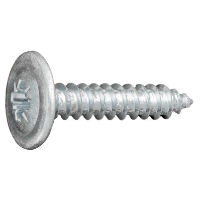 Au-ve-co® 24450 Tapping Screw, M4.2 Thread, 20 mm OAL, Flat Washer Head, Phillips Drive, Steel, Zinc-Plated