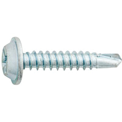 Au-ve-co® 24486 Tapping Screw, #8 Thread, 7/8 in OAL, Round Washer Head, Phillips Drive, Steel, Zinc-Plated