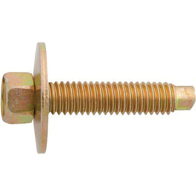 Au-ve-co® 24505 Body Bolt, System of Measurement: Metric, M6 Thread, 25 mm L, Hex, Sems® Head, 8 mm Head, Steel