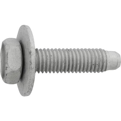 Au-ve-co® 24506 Body Bolt, System of Measurement: Metric, M10 Thread, 35 mm L, Hex, Sems® Head, 16 mm Head, Steel, Zinc