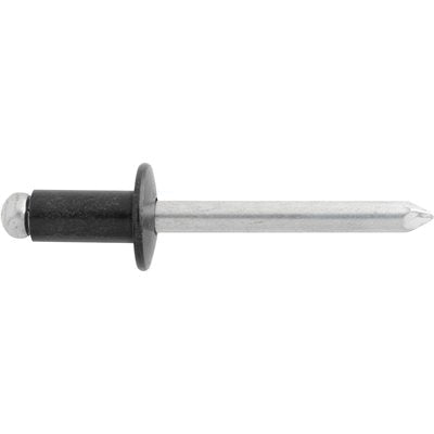 Au-ve-co® 24576 Blind Rivet, 1/4 in Dia, 1/16 to 1/4 in Grip, Aluminum, Black