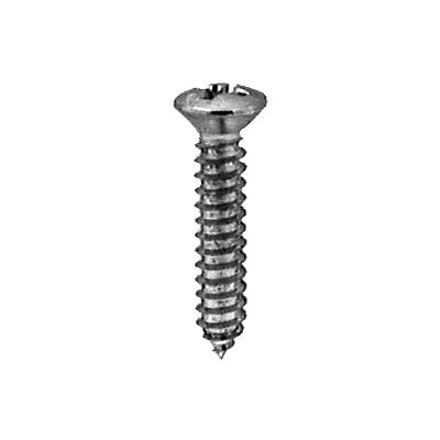 Au-ve-co® 2713 Tapping Screw, #8 Thread, 1 in OAL, Phillips Oval Head, Chrome
