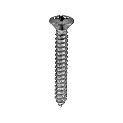 Au-ve-co® 2716 Tapping Screw, #8 Thread, 1-1/4 in OAL, Phillips Oval Head, Chrome