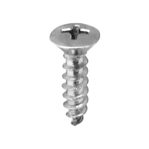 Au-ve-co® 2728 Tapping Screw, #10 Thread, 3/4 in OAL, Phillips Oval Head, Chrome