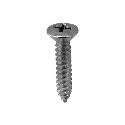 Au-ve-co® 2731 Tapping Screw, #10 Thread, 1 in OAL, Phillips Oval Head, Chrome