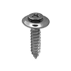 Au-ve-co® 2751 Tapping Screw With Countersunk Washer, #8 Thread, 3/4 in OAL, Phillips Oval, Sems® Head, Chrome