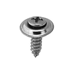 Au-ve-co® 2771 Tapping Screw With Countersunk Washer, #8 Thread, 5/8 in OAL, Phillips Oval, Sems® Head, Chrome