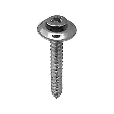 Au-ve-co® 2773 Tapping Screw With Countersunk Washer, #8 Thread, 1-1/4 in OAL, Phillips Oval, Sems® Head, Chrome