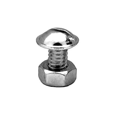 Au-ve-co® 3182 License Plate Screw, System of Measurement: Imperial, 1/4-20 Thread, 1/2 in L, Round Washer Head, Zinc