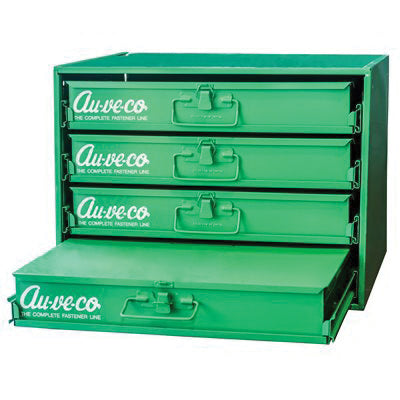 Au-ve-co® 4-96 Slide Rack Cabinet, 20 in OAW, 14-1/2 in OAH, 15-3/4 in OAD, 4 -Drawer, Light Green