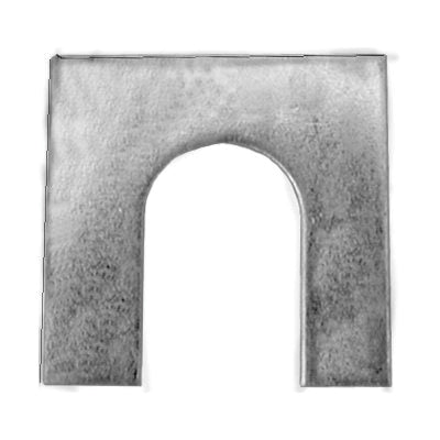Au-ve-co® 5076 Shim, 1/16 in Thick, 1/2 in W Slot, 1-1/8 in OAL, 1-1/8 in OAW, Zinc