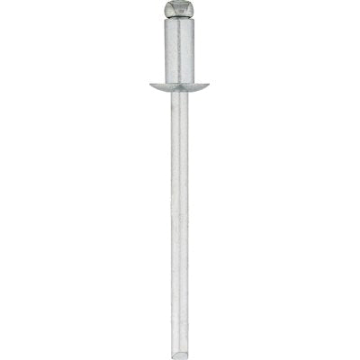 Au-ve-co® PAN'L 5749 Dome Head Blind Rivet, 7/32 in L, 1/8 in Dia, 1/16 to 1/8 in Grip, Steel, Silver