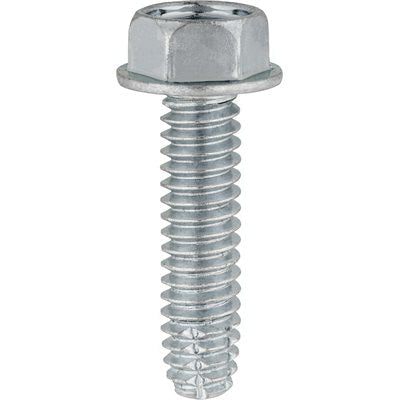 Au-ve-co® 5786 Thread Cutting Tapping Screw, 1/4-20 Thread, 1 in OAL, Hex Washer Head, Bright Zinc Chromate