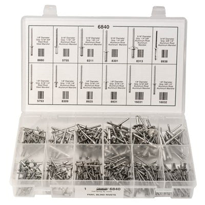 Au-ve-co® 6840 Pan-L Blind Rivets Quick-Select Kit, 291 -Piece