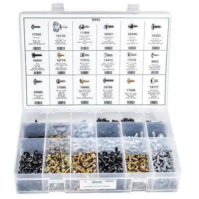 Au-ve-co® 6945 License Plate Screws Assortment, 630 -Piece